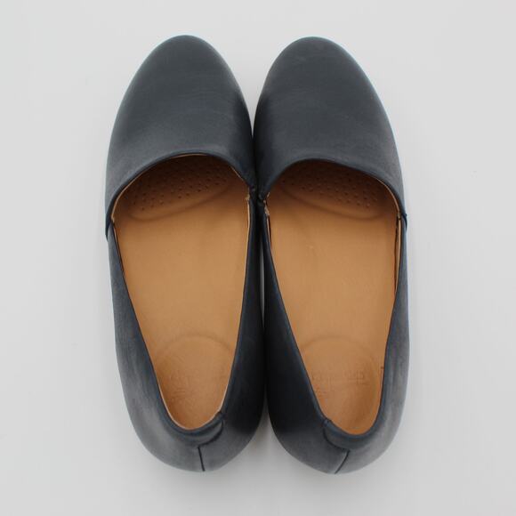 Dansko Flats Womens 39 US 8.5 Navy Blue Leather Comfort Slip On Minimal Shoes - Picture 5 of 8
